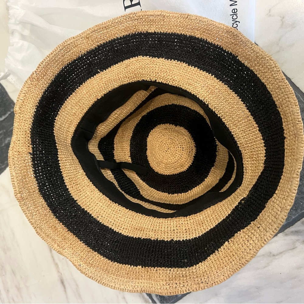 Brunello Cucinelli rafia black striped sun hat - Picture 3 of 4